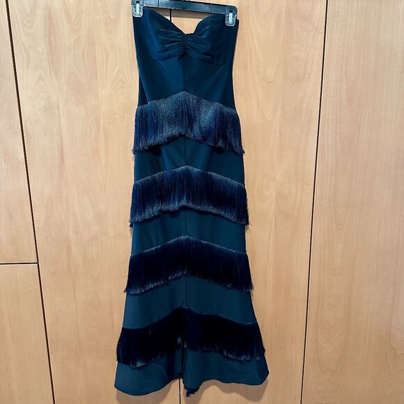 Revolve House of Harlow 1960 Black Hera Fringe Maxi Dress XS - Picture 4 of 9